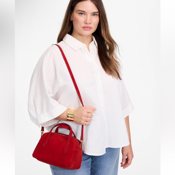 Olive Green Suede Women’s Satchel Bag The Small Crossbody Bag - Picture 3 of 5